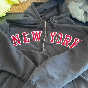 New York brandy Melville oversized zip up hoodie